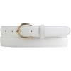 BELTINGER Cintura da donna in pelle bovina pieno fiore 2,5 cm | stretta cintura per donna 25mm | imbottita cintura in pelle con color oro fibbia per cintura