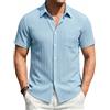 Enlision Camicia Uomo Maniche Corte Button Down Camicie Uomo Estiva Manica Corta con Tasca vestibilità Regolare
