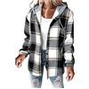 Sonnena Camicia a quadri in flanella da donna, a maniche lunghe, con bottoni, in velluto a coste giacca ampia abbottonata in felpa stampata scozzese casual da donna