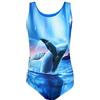 Aquarti Costume Piscina Bambina Intero con Stampa - Resistente, Confortevole e alla Moda, Balena/Notte Polare/Blu/Rosa, 128