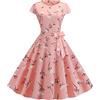 YMING Donna Abito da Cocktail Audrey Hepburn Stile Abito Polka DOT Vintage Elegante Vestito con Cintura