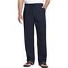 COOFANDY Pantaloni Lino Uomo Estivi Casual Leggeri Spiaggia Pantaloni Elastico Vita Coulisse Larghi con Tasche Blu Navy-b 3XL