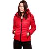 Marikoo B600 Giacca trapuntata da donna con cappuccio, per le mezze stagioni, Colore: rosso, M