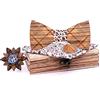 HZQIFEI Farfalla in Legno, Papillon Regolabile Moda Classico Uomo Regolabile Matrimonio Smoking, C4, Taglia Unica