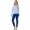 Il Granchio Pigiama Donna Invernale, Pigiama Donna Caldo Cotone (6002 Azzurro, L)