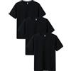 LAPASA Pacco da 3 Maglietta Uomo Cotone Elastico Premium Girocollo Maniche Corte Canottiera Morbida M05 Nero x3 M