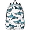 FBGHHTY Zaino alla moda con motivo squalo con vari gesti stampati, multi tasca, per viaggi, escursionismo, attività all'aperto, ogni occasione, Nero , M