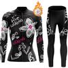 Mydawan Completo Ciclismo Donna Abbigliamento Bici MTB Invernale Tuta da Ciclista Termico Vello,Maglietta Bicicletta Giacca Manica Lunga e Pantaloni con 19D Gel Imbottiti,Maglia da Ciclo Traspirante|B3,S