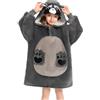 OLAOLA Felpa con Cappuccio Oversize per Bambini, Coperta in Pile Sherpa con Maniche e Tasche, Morbida e Calda Felpa Coperta Indossabile Unisex con Cappuccio per Ragazza Ragazzo