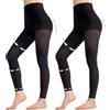 Aaronano 2 paia di collant a compressione da donna, 80D, senza piedi, 10-15 mmHg, supporto modellante opaco, nero, Large-X-Large