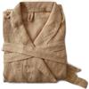 JOWOLLINA Accappatoio unisex in 100% lino a nido d'ape, con collo sciallato (S/M, Cinnamon Sticks)