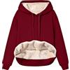 Kobilee Felpa Donna Comodo Teddy Peluche Sweatshirt Pesante Elegante Invernale Maglione Felpa Pile Manica Lunga con Cappuccio Felpata Felpe Hoodie Morbide