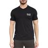 Emporio Armani EA7 T-Shirt da Uomo Tennis PRO in Tessuto Tecnico VENTUS7-8NPT22 (IT, Testo, 3XL, Regular, Regular, Nero)