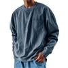 Generisch Maglietta a maniche lunghe, da uomo, 5XL, senza cappuccio, colore nero, oversize, con tasche, tinta unita, casual, a maniche lunghe, leggera, sottile, vestibilità larga, taglie forti, Blu, XXXXXL