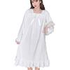 OKSakady Donne Ragazza Coral Fleece Camicia da Notte Pizzo Principessa Abito da Notte Autunno Inverno Pigiama Flanella Nightdress