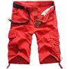 New front Pantaloncini Spiaggia Uomo Pantaloncini Cargo Uomo Bermuda Cargo Uomo Pantaloncini Cotone Uomo Estate Fresco e Traspirante Tasca di Grande capacità Sport Lavoro Rosso 34