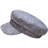 Leeadwaey Berretto da marinaio in cotone e lino, stile rétro, berretto bretone, berretto piatto strillone pescatore cappello unisex, blu denim scuro, Blu Denim Chiaro, Come Descrizione