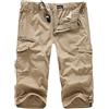 LUI SUI Pantaloncini Cargo Elastici 3/4 Militari Casual da Uomo Pantaloni Corti Estivi Multi-Tasche Larghi Capri Capri
