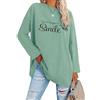 Teesho Maglietta da donna a maniche lunghe, oversize, in cotone, casual, a maniche lunghe