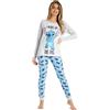 Disney Pigiama Donna - Pigiama Stitch Pigiami Donna Cotone S-2XL Stitch Gadget Regalo (Grigio/Blu Stitch, L)