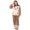 WSLCN - Pigiama Donna Animale, Design Carino, Tutina in Flanella, Abbigliamento da Notte, Spessore Autunno Inverno, Pile, Costume da Donna, Caldo, orso, M