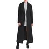 PLAERPENER - Cappotto da donna in lana, doppio petto, lungo, trench invernale, Nero , 42