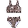 Arshiner Ragazze Bikini Set Ruffle Bustier Bikini Slip Bambini Tankini Due Pezzi Costumi da Bagno Estate Stampa Floreale Spiaggia Surf Costume da Bagno 5-14 Anni