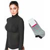 JADEA Maglia Cashmere Offerta 1-2 Pezzi + Calze in Omaggio Donna Manica Lunga Collo Alto Invernale Dolcevita Sottogiacca (S, 1 Nero + 1 Calza)