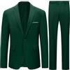 Allthemen Abiti da Uomo 2 Pezzi Suit Slim Fit Wedding Dinner Tuxedo Abiti per Uomo Business Casual Giacca e Pantaloni 10 Colori Disponibili verde M