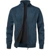 MeiLayM Uomo Autunno Inverno Cardigans Cerniera Intera Giacca Maglione Maglia Manica Lunga Cardigan Cappotto Invernale Foderato in Pile Caldo Maglione Cardigan Felpa