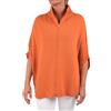 Marenza Poncho Zip Misto Cashmere Doppio Filo Donna Made in Italy Lana Merino Cachemire cerniera Nero Beige Bianco Blu Grigio Maglia Mantella Scialle Taglia Unica