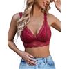 Avidlove Reggiseno da donna in pizzo, sexy, per tutti i giorni, senza ferretto, con scollo a V, traspirante, con coppe complete, minimizzatore, reggiseno in pizzo