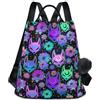 ALAZA Zaino da donna, antifurto, borsa da viaggio, borsa a tracolla, teschio gotico e fiori, zaino da donna alla moda, casual, zainetto da giorno, ciondolo a forma di palla di pelo