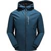 Generic Giacca da trekking da uomo, impermeabile, in softshell, sottile, leggera, con tasche con cerniera, con cappuccio, per campeggio, escursionismo, ciclismo, viaggi, pesca, Blu, 5XL