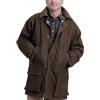 FASHIONISM Giacca da uomo a maniche lunghe classica imbottita cerata country per adulti resistente con cerniera zip idrorepellente, Marrone, 4XL