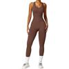 Fulidngzg Jumpsuit Donna Palestra Lunga Modellante Glutei a Push Up con Canotta e Pantaloni Zampa Tuta Intera Sportiva Aderente Veloce Asciugante Elegante Tutina Yoga Pilates Danza Aerea Body Fitness Comodo
