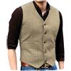 Solovedress Gilet da uomo vintage classico in lana, gilet formale, Regular Fit, gilet da completo, per matrimonio, per testimoni di nozze, champagne, M