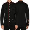 Generisch Giacca militare da uomo con colletto alto, giacca da aviatore, in cotone, con tasche multiple, gotico, giacca da campo steampunk, divisa a maniche lunghe, tailcoat, R rosso., L