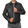 LP-FACON Giacca in pelle marrone da uomo - Giacca in pelle da uomo in vera pelle d'agnello vintage marrone