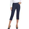 AjezMax Pantaloni da Golf da Donna Eleganti Capri Pants a Vita Alta Elasticizzati 3/4 Lungo Pantaloni per Lavoro Ufficio Yoga