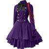 JokeLomple Vestito Gotico Donna - Stile Steampunk Vintage Cosplay Abiti con Maniche Svasate e Corsetto Vestito di Lusso per Halloween Carnevale