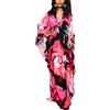 YouKD Abito estivo floreale allentato Caftan Boho Beach Bikini Cover Up Dress Plus Size Robe per le donne