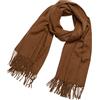 DonDon Sciarpa Donna Invernale Sciarpa die lana grande Scialle Inverno calda e morbida 200 x 70 cm - Marrone