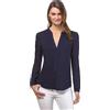Vincenzo Boretti Blusa, Taglio Giusto, Scollo a Tunica Blu Scuro M