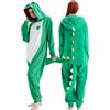Loiahoer Unisex Pigiama da Dinosauro Verde, Costumi di Dinosauro Onesie Halloween Carnevale Dino Cosplay Novità Animali Regali di Natale per Adulti Famiglia e Coppie
