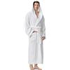 Arus Accappatoio da uomo con cappuccio, lunghezza al polpaccio, 100% cotone spugna, Bianco, L-XL