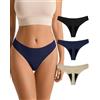 SHARICCA Mutande Ciclo Mestruale Donna Mestruali Perizoma Senza Cuciture Mutande Assorbenti Mestruali Lavabili Donna Intimo Protettive (3 Pack03-Multicolore, XS)