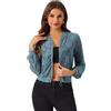 Allegra K Donna Giacca in Pizzo Leggera Bomber con Cerniera | Colletto in Piedi Leggero Giacca Baseball Uscite
