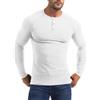Yewloch Uomo Manica Lunga Henley Maglietta Scollo,Cotone Uomo Manica Lunga/Corte Shirt,T Shirt Casuale con Collo Serafino,vestibilità Slim Bianco S
