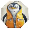 GAIREG Ombrello da viaggio con pinguino carino con cappotto, antivento, apertura automatica, pieghevole, pieghevole, compatto, per pioggia